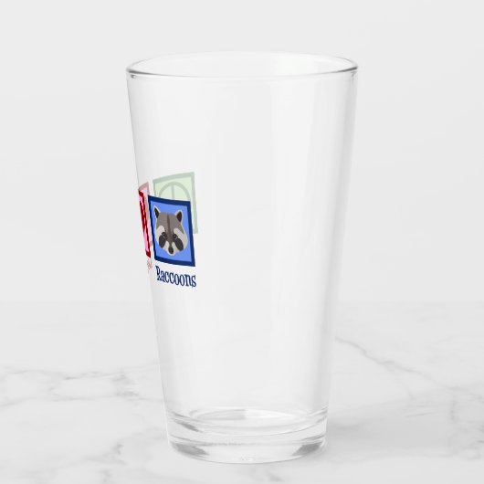 Peace Love Raccoons Glas (Links)