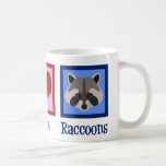 Peace Love Raccoons Koffiemok<br><div class="desc">Een schattig cadeau voor een raccoon die de Peace Love Raccoons leest. Een cool racoon mascot ontwerp.</div>