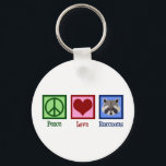Peace Love Raccoons Sleutelhanger<br><div class="desc">Een schattig cadeau voor een raccoon die de Peace Love Raccoons leest. Een cool racoon mascot ontwerp.</div>