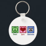 Peace Love Raccoons Sleutelhanger<br><div class="desc">Een schattig cadeau voor een raccoon die de Peace Love Raccoons leest. Een cool racoon mascot ontwerp.</div>