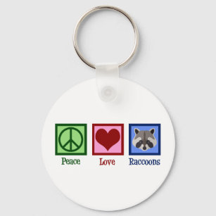 Peace Love Raccoons Sleutelhanger