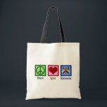 Peace Love Raccoons Tote Bag<br><div class="desc">Een schattig cadeau voor een raccoon die de Peace Love Raccoons leest. Een cool racoon mascot ontwerp.</div>