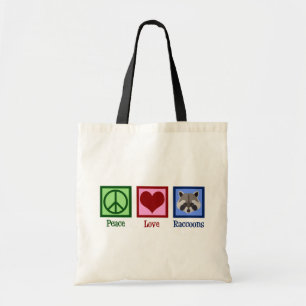 Peace Love Raccoons Tote Bag