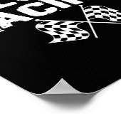 Peace Love Racing Heart Race Car Lover Poster (Hoek)