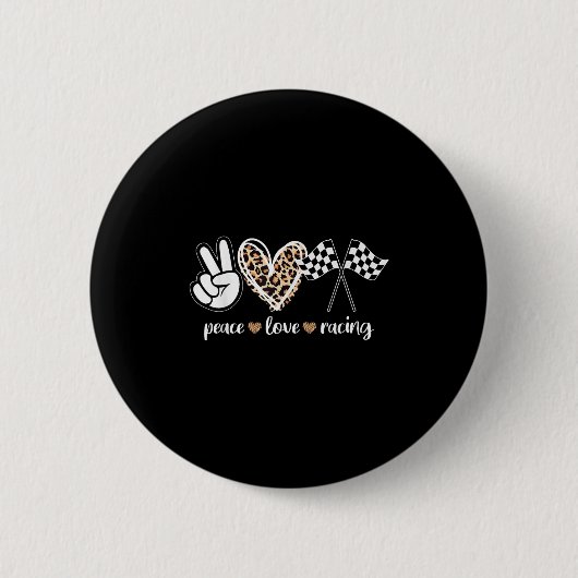 Peace Love Racing  Ronde Button 5,7 Cm (Voorkant)