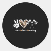 Peace Love Racing Ronde Sticker (Voorkant)