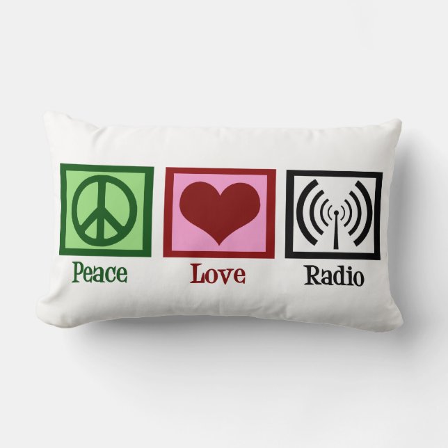Peace Love Radio Kussen (Voorkant)