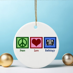 Peace Love Radiology Schattige Radioloog Kerst Keramisch Ornament