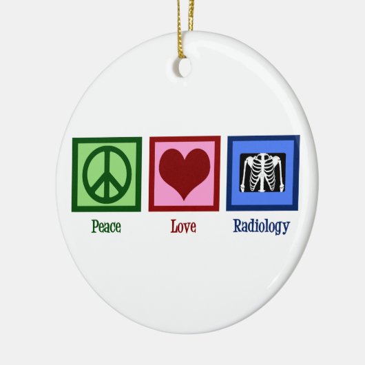 Peace Love Radiology Schattige Radioloog Kerst Keramisch Ornament (Links)