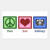 Peace Love Radiology Schattige Radioloog Kerst Rechthoekige Sticker (Voorkant)