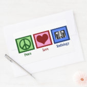 Peace Love Radiology Schattige Radioloog Kerst Rechthoekige Sticker (Envelop)