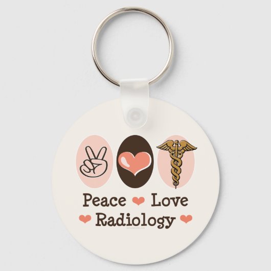 Peace Love Radiology Sleutelhanger (Voorkant)