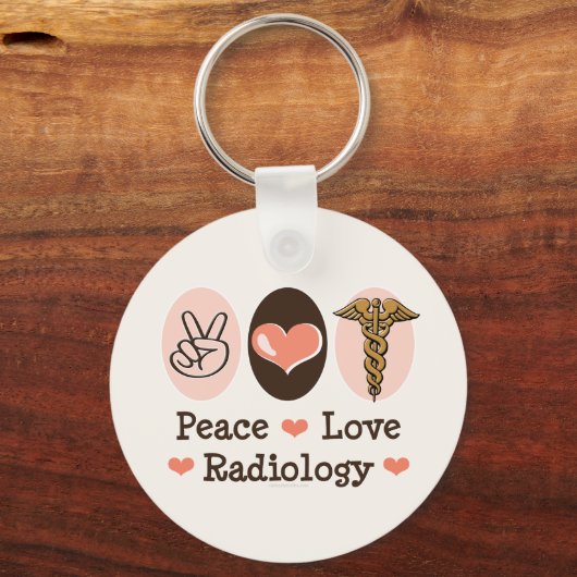 Peace Love Radiology Sleutelhanger (Voorkant)