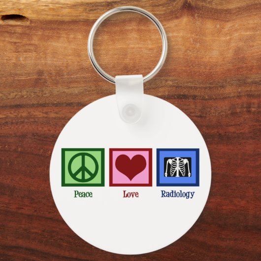 Peace Love Radiology Sleutelhanger (Voorkant)