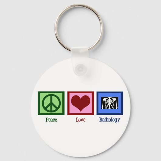 Peace Love Radiology Sleutelhanger (Achterkant)