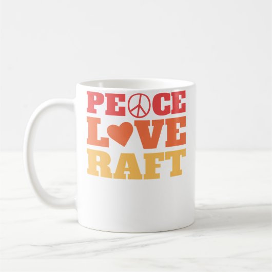 Peace Love Raft - Rivier Raften Koffiemok (Links)