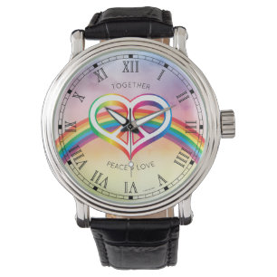 Peace Love Rainbow Horloge