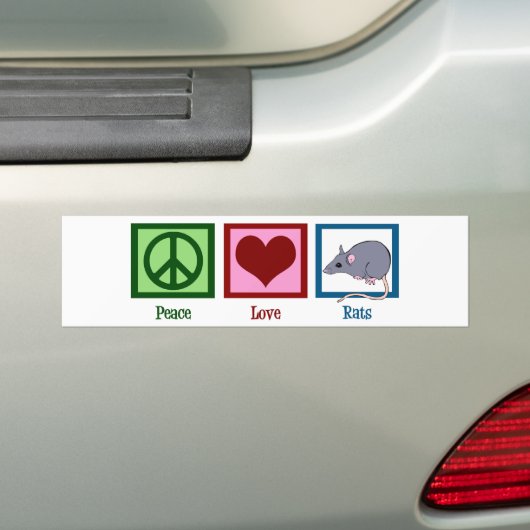 Peace Love Rats Bumpersticker (Op auto)