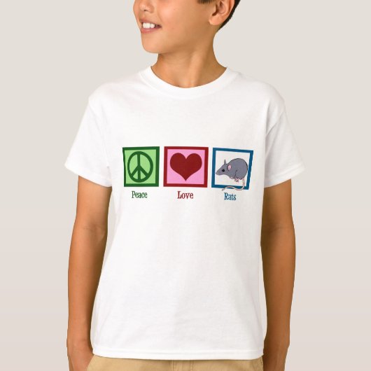 Peace Love Rats Kinder T-shirt (Voorkant)