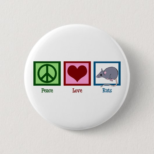 Peace Love Rats Ronde Button 5,7 Cm (Voorkant)