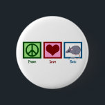 Peace Love Rats Ronde Button 5,7 Cm<br><div class="desc">Een vredesteken,  hart en een rat. Ik hou van mijn schattige huisrat.</div>
