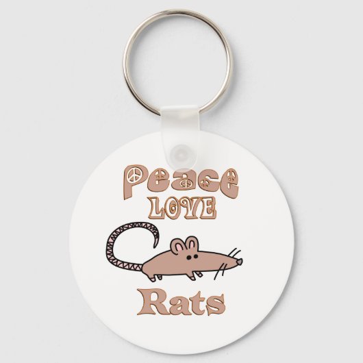 Peace Love Rats Sleutelhanger (Voorkant)
