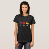 Peace Love Read Book Reading Bookworm Library T-shirt (Voorkant volledig)