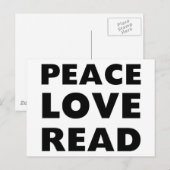 Peace Love Read Briefkaart (Voorkant / Achterkant)