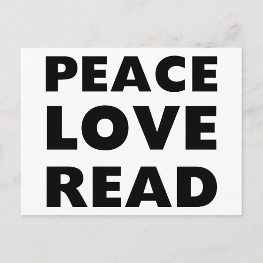 Peace Love Read Briefkaart (Voorkant)