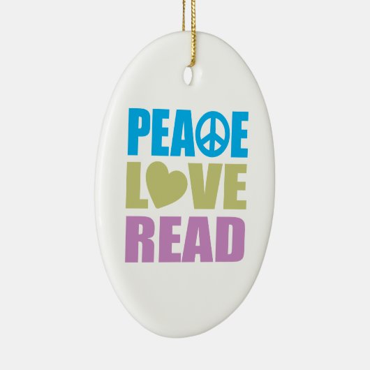 Peace Love Read Keramisch Ornament (Rechts)
