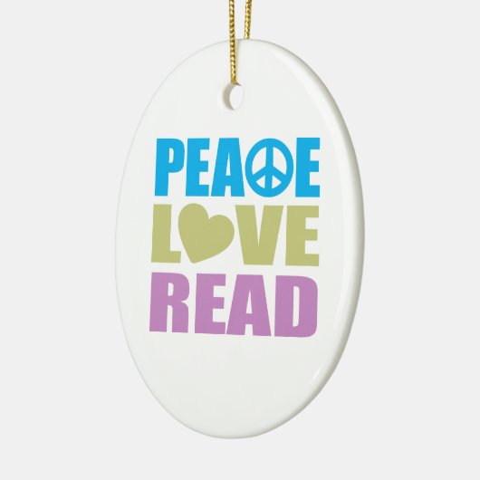 Peace Love Read Keramisch Ornament (Links)