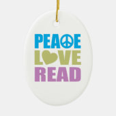 Peace Love Read Keramisch Ornament (Voorkant)