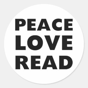 Peace Love Read Ronde Sticker