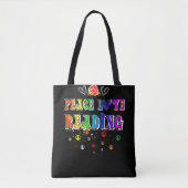 Peace Love Reading Cute Floral Heart Tote Bag (Voorkant)