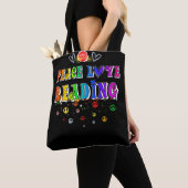 Peace Love Reading Cute Floral Heart Tote Bag (Dichtbij)