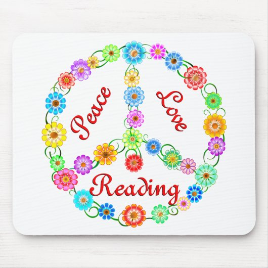 Peace Love Reading Muismat (Voorkant)