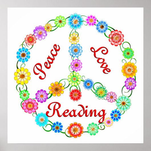Peace Love Reading Poster (Voorkant)