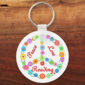 Peace Love Reading Sleutelhanger (Voorkant)