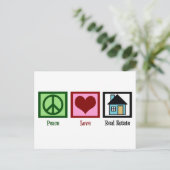 Peace Love Real Estate Briefkaart (Staand voorkant)