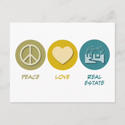 Peace Love Real Estate Briefkaart (Voorkant)