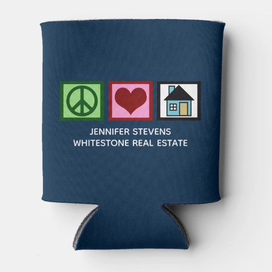 Peace Love Real Estate Custom Realtor Blikjeskoeler (Voorkant)