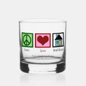 Peace Love Real Estate Cute Custom Realtor Whisky Glas (Voorkant)