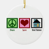 Peace Love Real Estate Funny Realtor Kerstmis Keramisch Ornament (Voorkant)