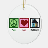 Peace Love Real Estate Funny Realtor Kerstmis Keramisch Ornament (Links)