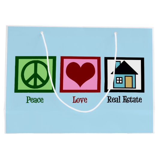 Peace Love Real Estate Groot Cadeauzakje (Achterkant)