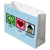 Peace Love Real Estate Groot Cadeauzakje (Achterkant Gekanteld)
