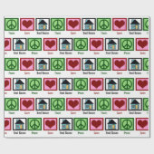 Peace Love Real Estate Realtor Kerstmis Cadeaupapier (Vlak)