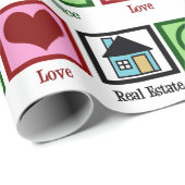 Peace Love Real Estate Realtor Kerstmis Cadeaupapier (Rol Hoek)