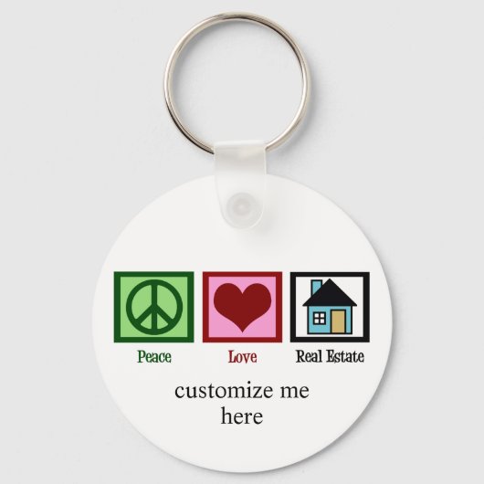 Peace Love Real Estate Sleutelhanger (Achterkant)