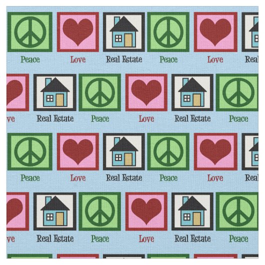 Peace Love Real Estate Stof (Close Up)